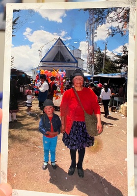 A happy little girl with her grandmother