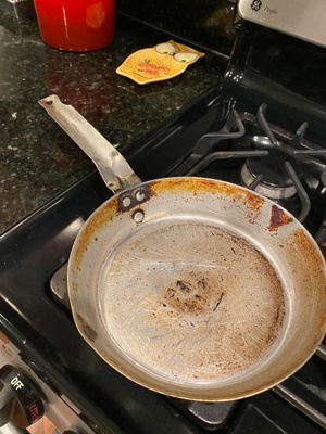My great grandmother's pan on my stove.