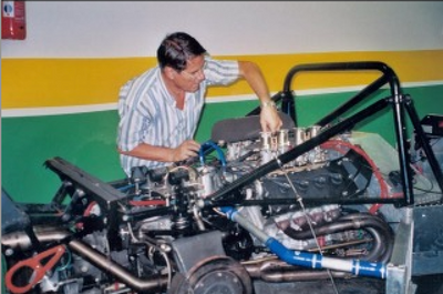 Ettore working on one of the Bogani cars