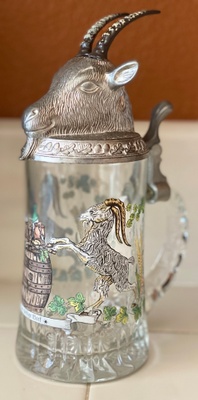 This Stein is my moms favorite because there is a goat buck on it, which directly translates to Ziegen Bock, and our family's last name is Bock. 