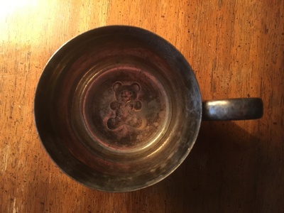 Silver baby cup, inside 