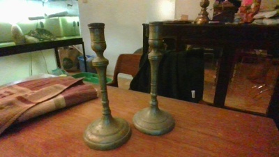 brass candle sticks from Russia