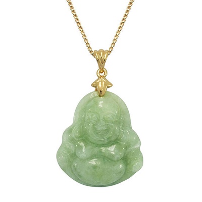 Green Necklace with Buddha