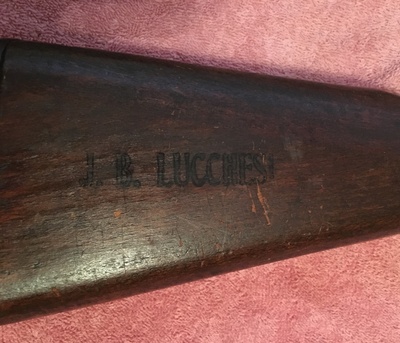 Name inscribed on one of the rifles 
