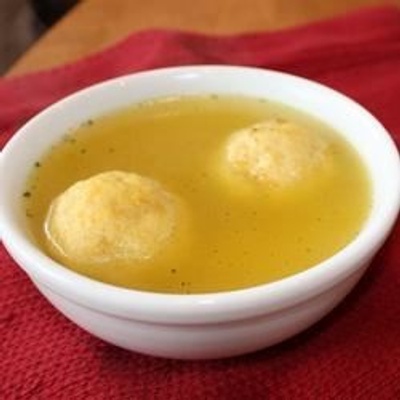 Traditional matzo ball soup