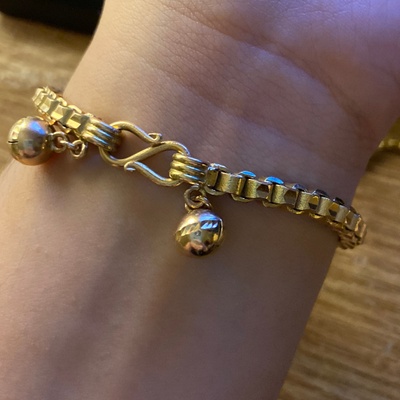 Golden Bracelet with two bells 