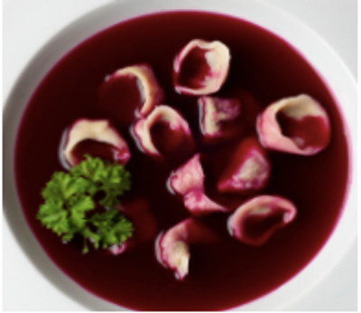 A red bitter tasing soup