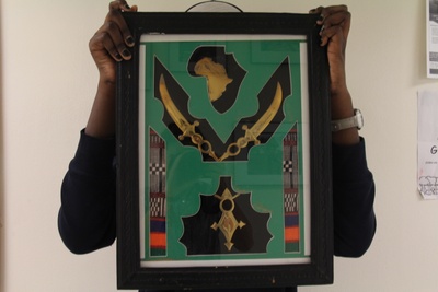 Frame, hand-made out of cow skin