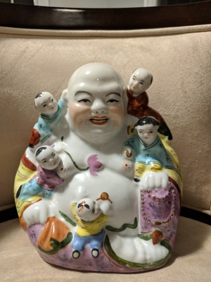 Laughing Buddha with Five Children