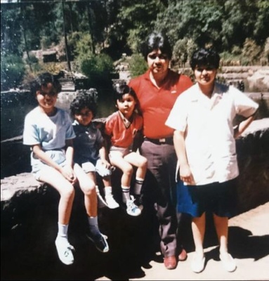 My Grandparents, mother, aunt and uncle in front of a waterfall in Mexico. 