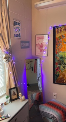 My "Cozy Corner" with my mirrorball.