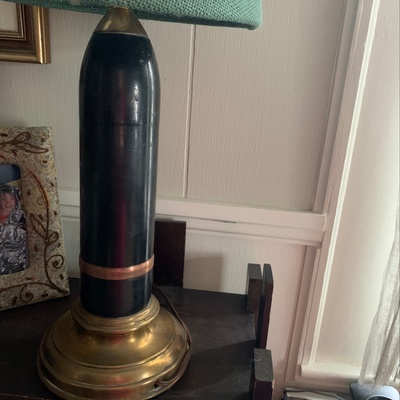 A lamp made out of a WWII torpedo bullet