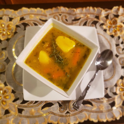 A bowl of soup joumou (fancied up).