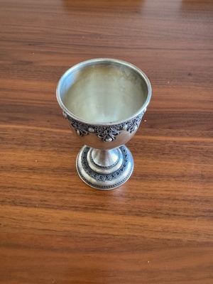 Photo of my father's Kiddush cup.